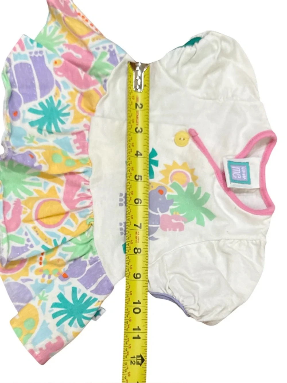 Vintage Little Me Baby Girls Pastel Animal Print Bloomer Set 2 Piece 90s